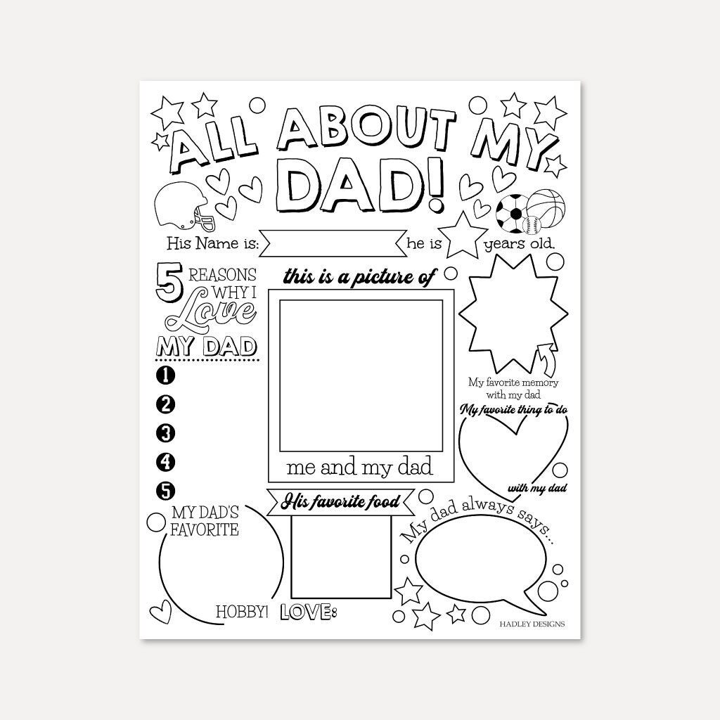 All About My Daddy Free Printable Free Printable Templates