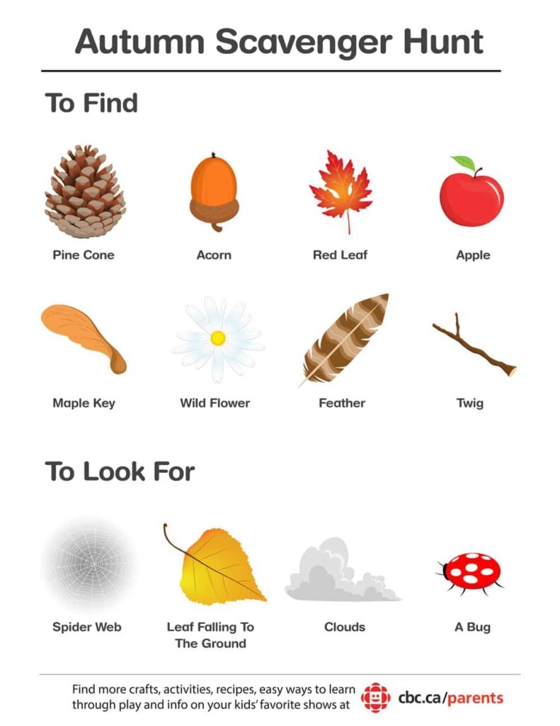 Printable Autumn Scavenger Hunt Play CBC Parents