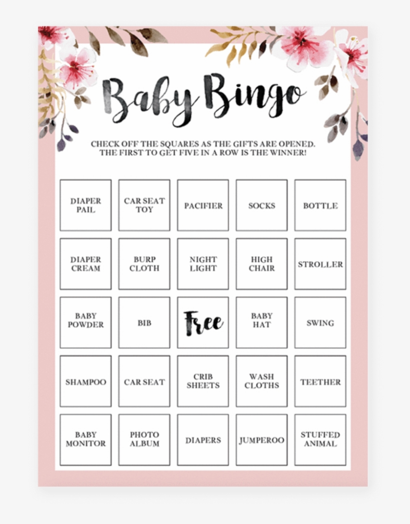 Free Printable Baby Shower Bingo