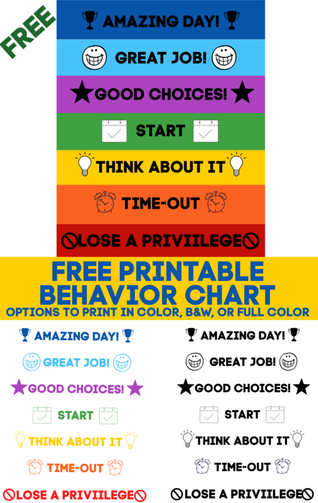 PRINTABLE BEHAVIOR CHART FREE DOWNLOAD 10 More FREE Printables Domestic Superhero