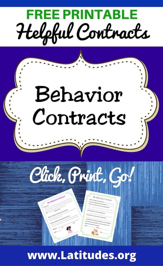 Printable Behavior Contracts For Kids ACN Latitudes Behavior Contract Kids Behavior Discipline Kids