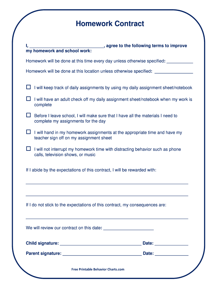Printable Behavior Contracts Free Printable Behavior Charts Fill Out Sign Online DocHub