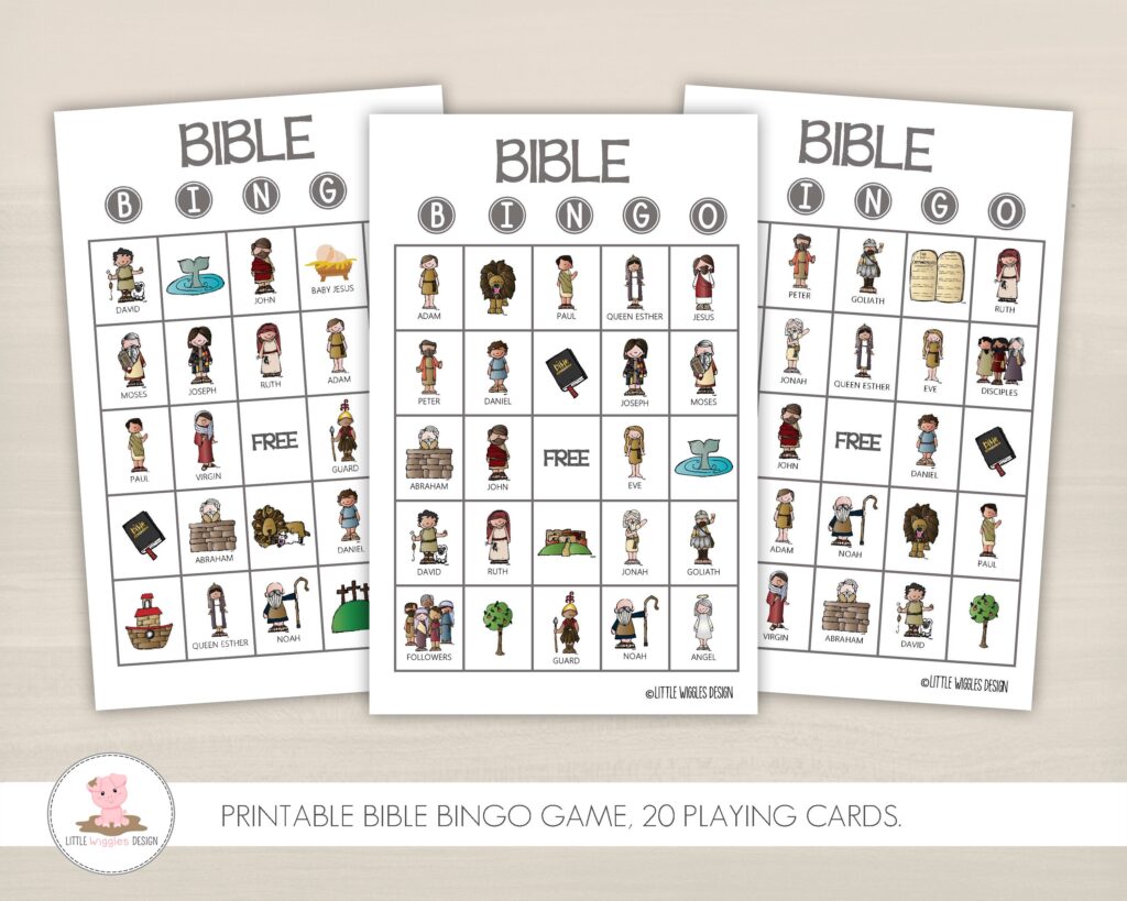 Printable Bible Bingo Game Bible Story Activity Sunday Etsy de