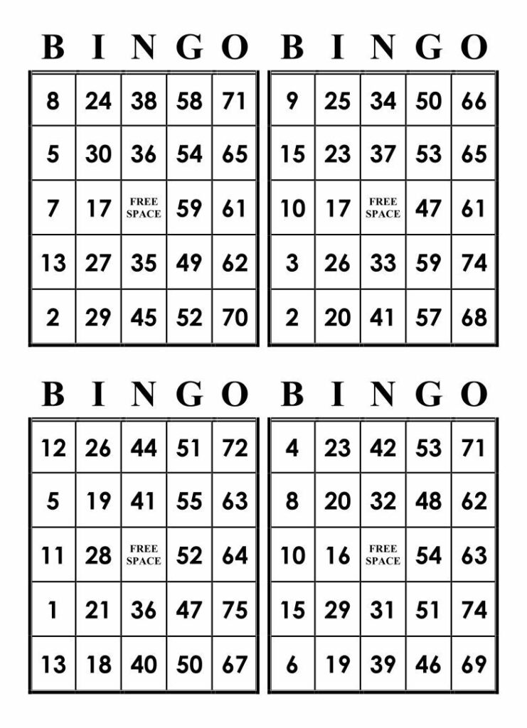 Printable Bingo Cards With Numbers Bingo Cards Bingo Free Printable Bingo Cards