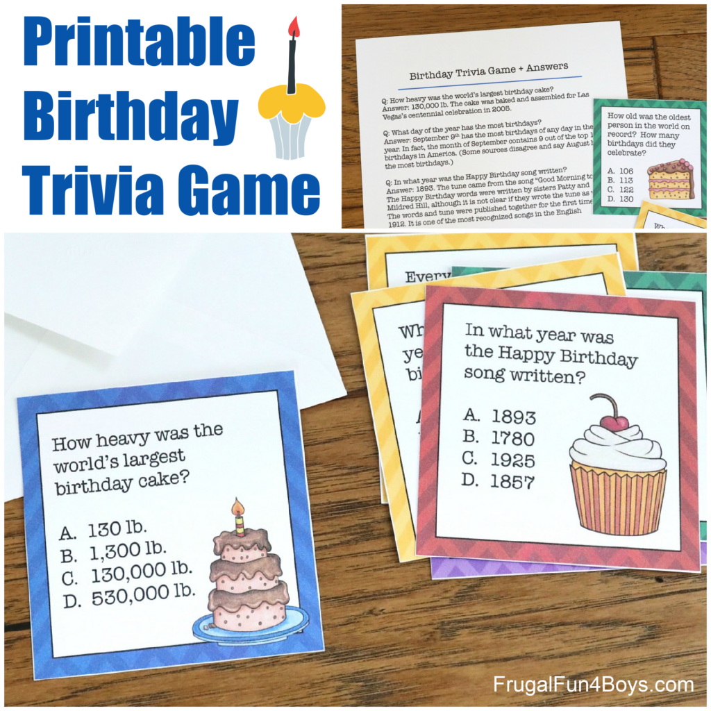 Printable Birthday Trivia Game Frugal Fun For Boys And Girls