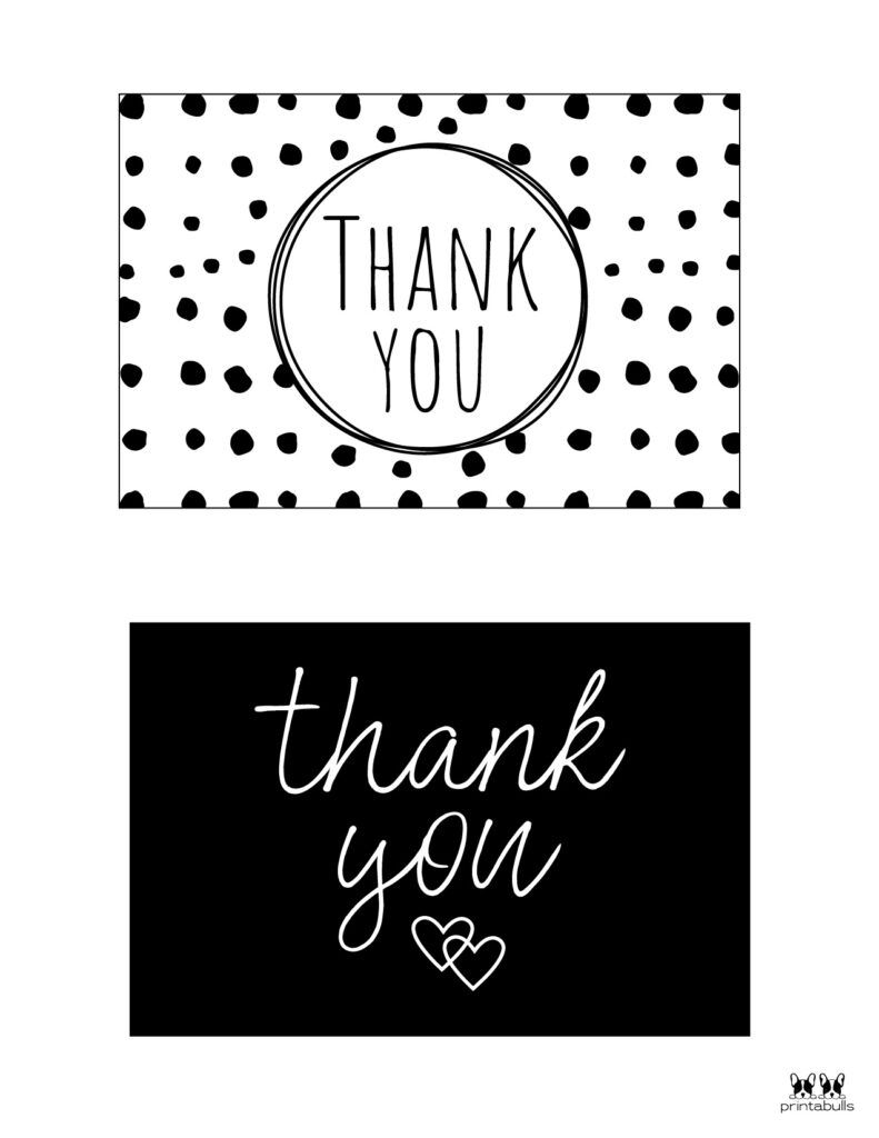 Printable Black And White Thank You Cards Page 1 Printable Thank You Cards Free Thank You Cards Thank You Card Template