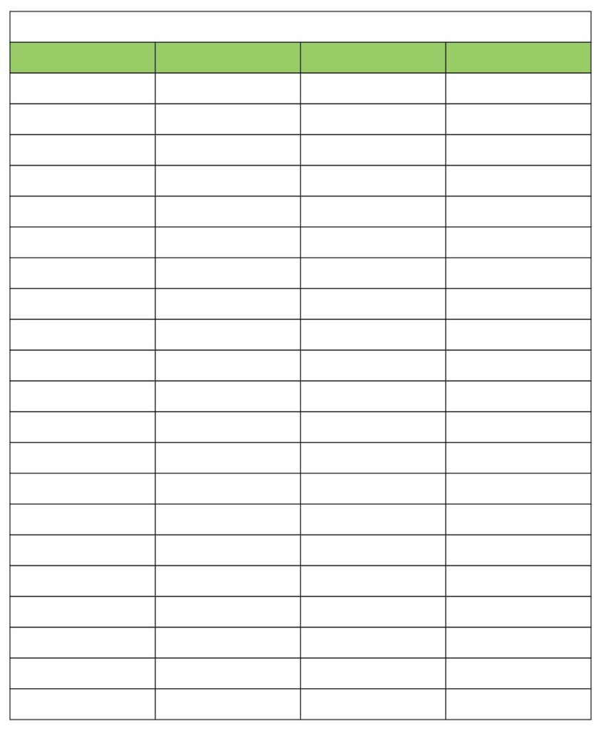 Printable Blank 4 Column Chart Templates Templates Printable Free Organizational Chart Design Printable Chart