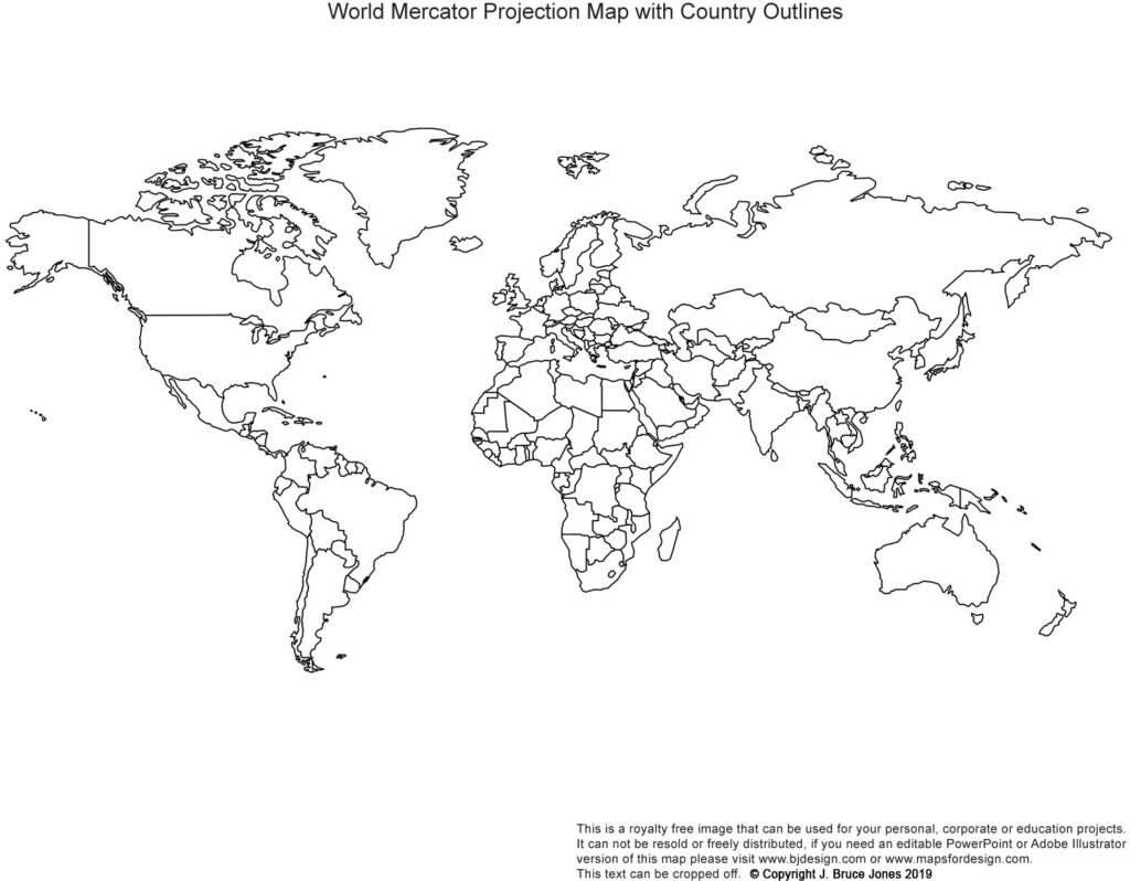 Free Printable Map Of The World