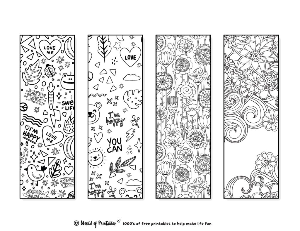 Printable Bookmarks To Color 120 For Adults Kids World Of Printables