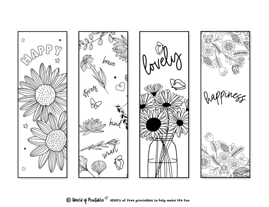 Printable Bookmarks To Color 120 For Adults Kids World Of Printables