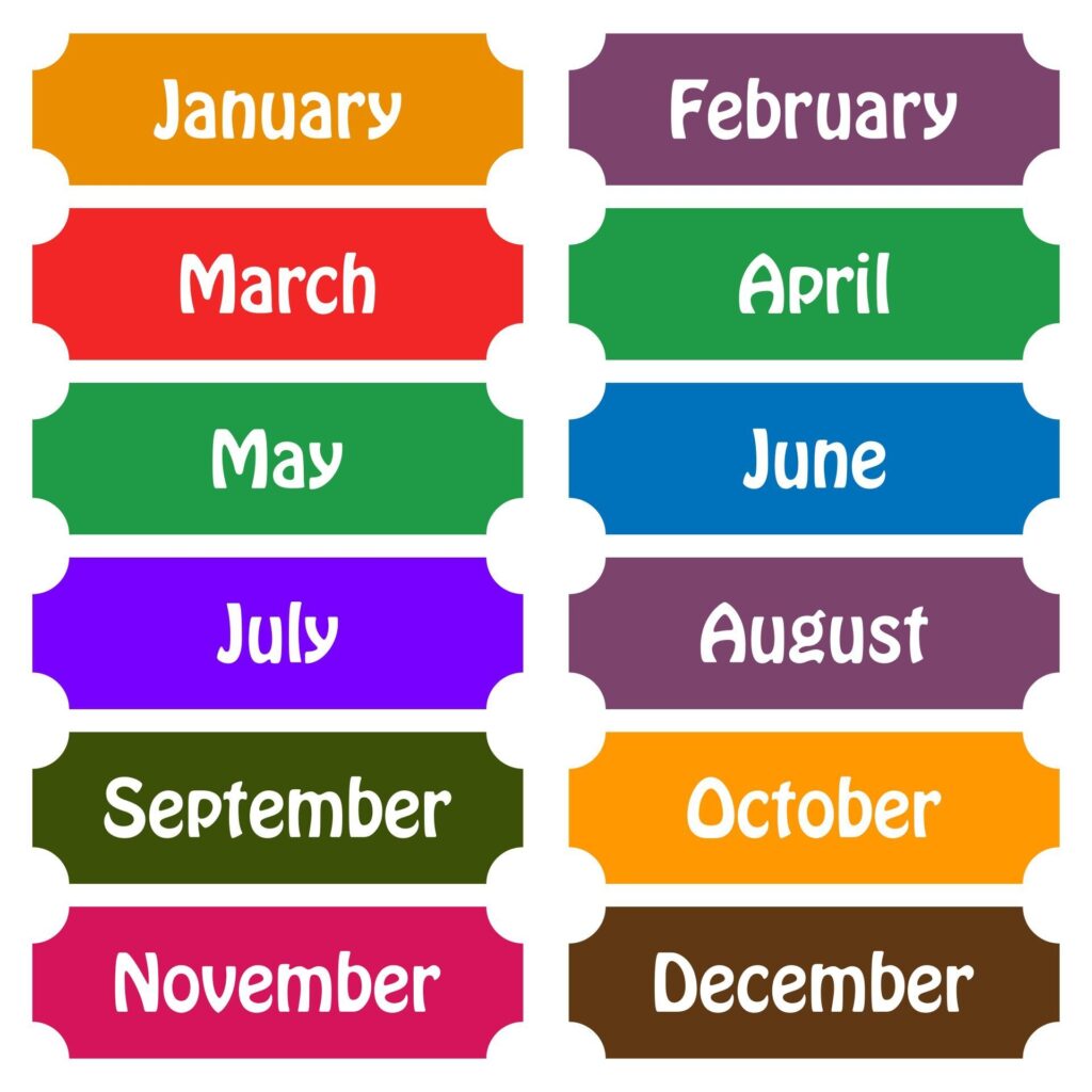 Printable Calendar Months Of The Year Pdf Month Labels Months In A Year Printable Calendar