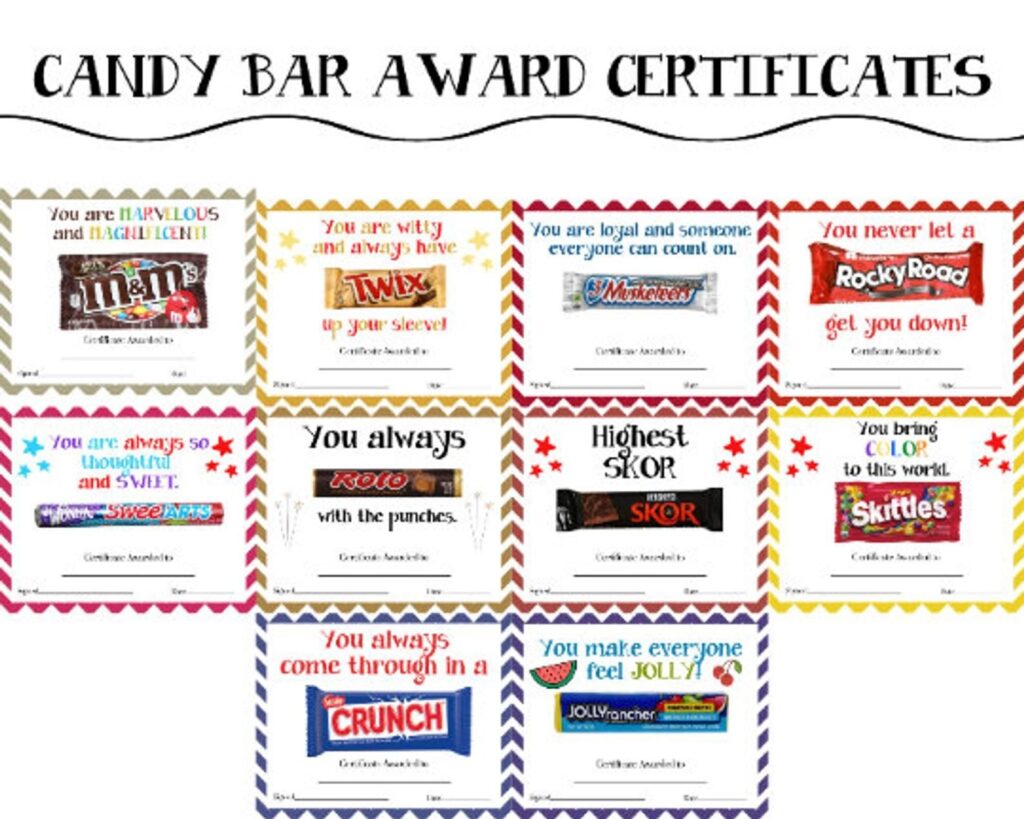 Printable Candy Bar Awards For Students Or Colleagues Candy Etsy Candy Bar Awards Candy Quotes Funny Awards