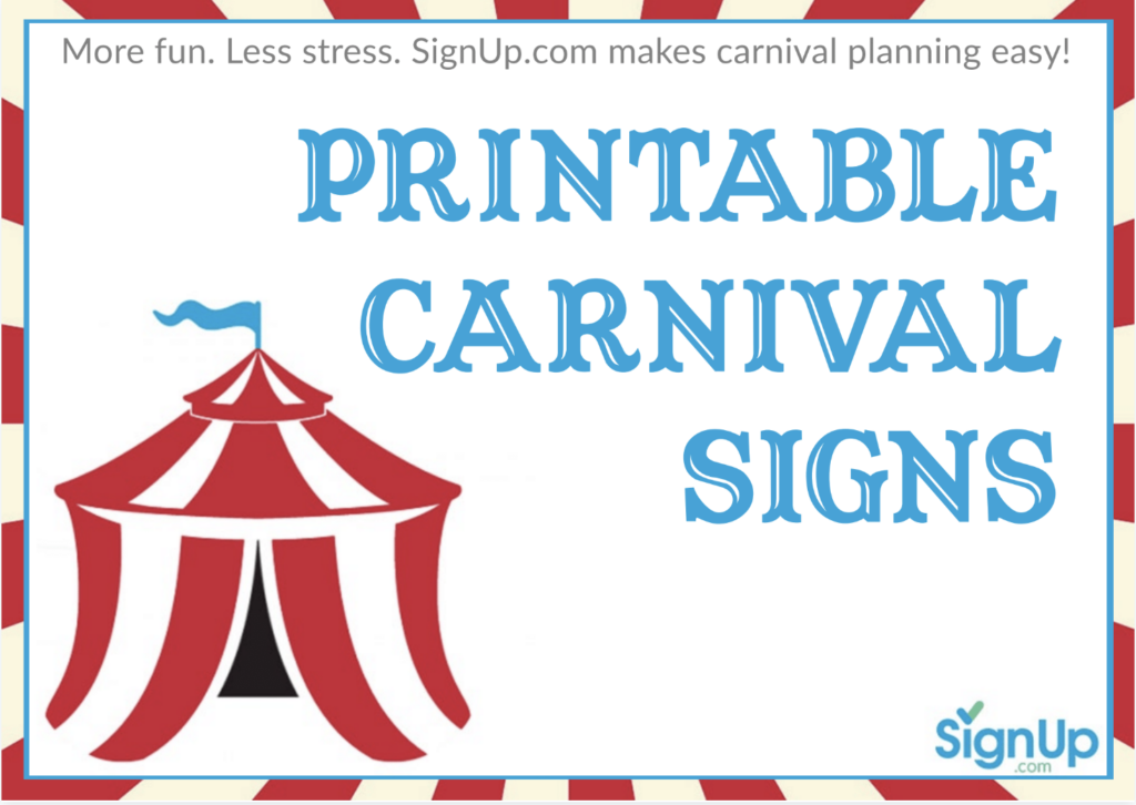 Printable Carnival Signs Free Festive Signage For Games Tickets Booths Food Stations SignUp