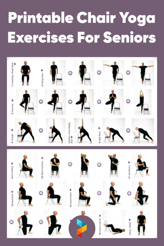 Printable Chair Yoga Exercises For Seniors Chair Pose Yoga Chair Yoga Senior Fitness