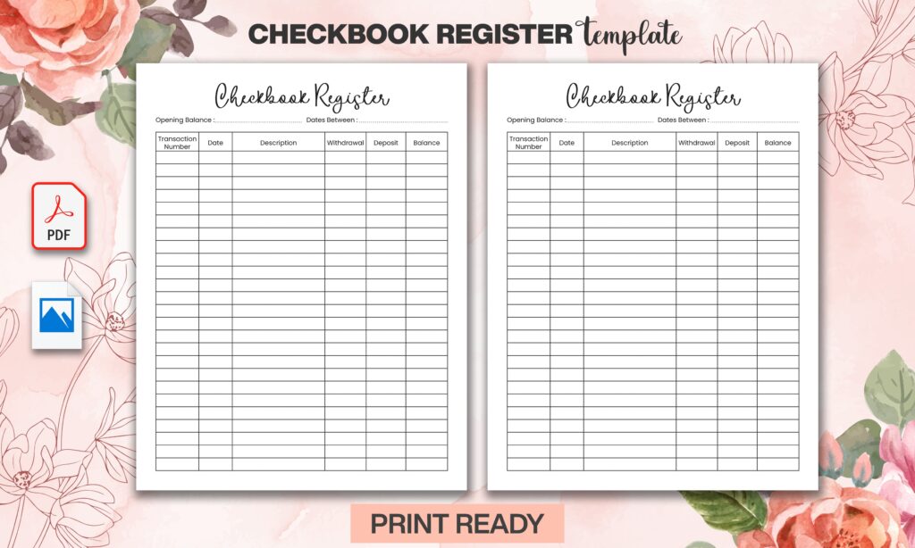 Printable Checkbook Register Kdp Grafik Von Mehedi Hasan Creative Fabrica