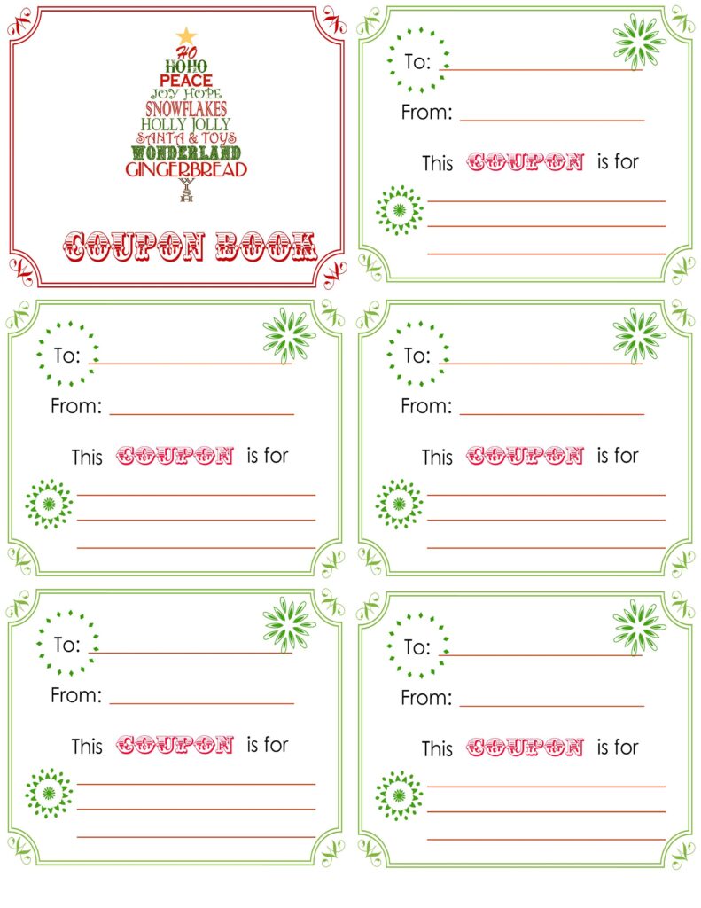 Printable Christmas Coupon Book Template Christmas Coupons Printable Coupon Book Coupon Book