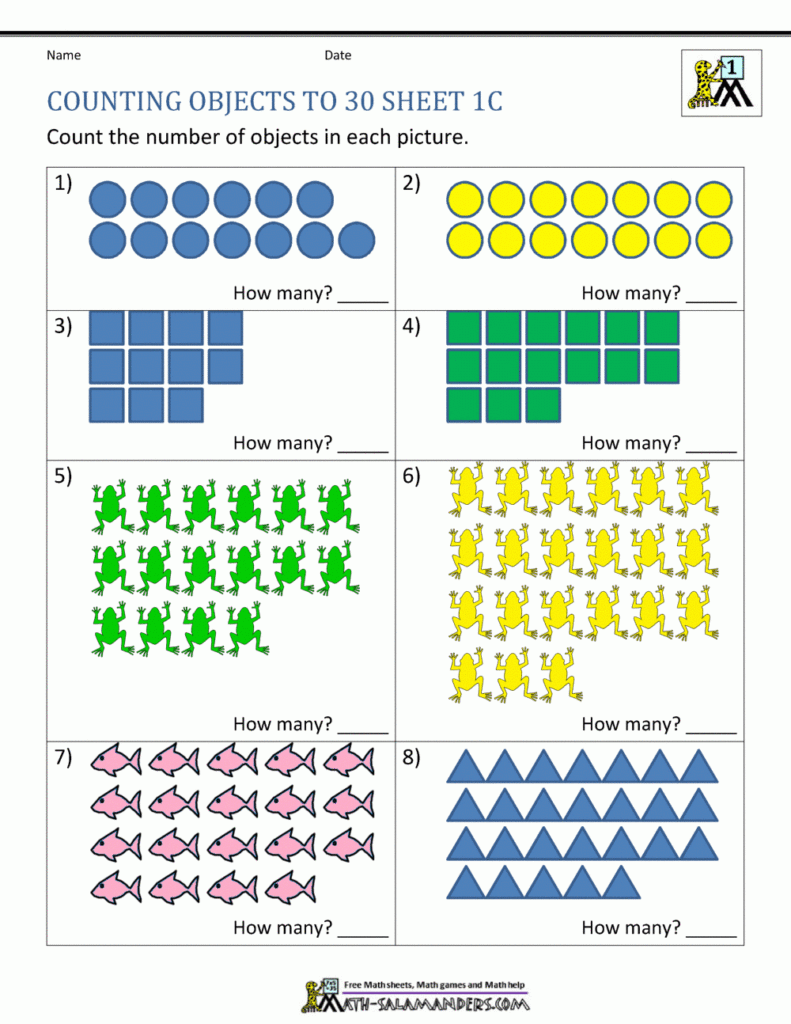 Printable Counting Worksheet Counting Up To 50