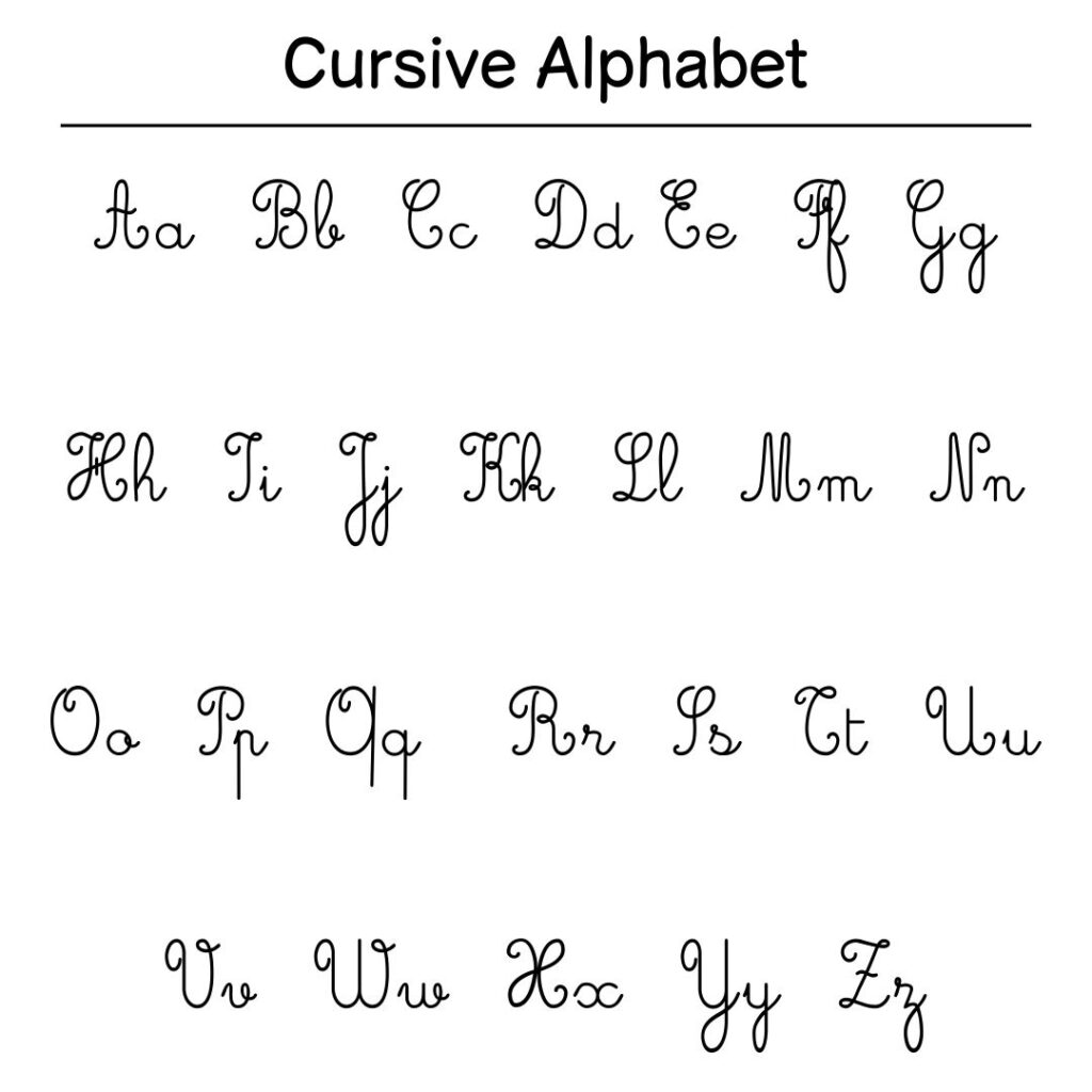 Cursive Alphabet Free Printable