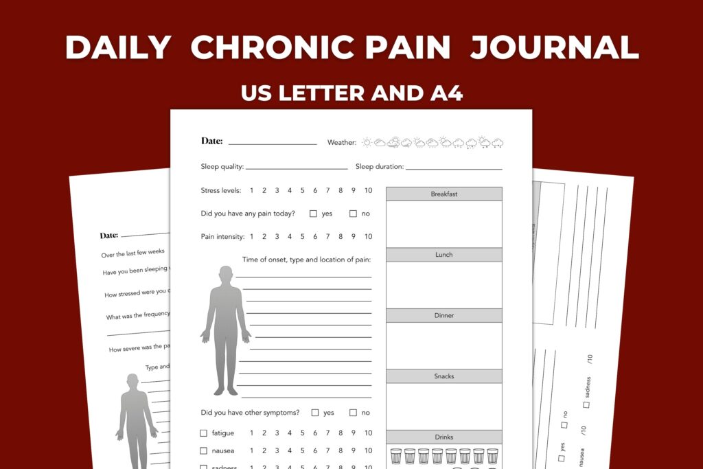 Printable Daily Chronic Pain Journal In US Letter And A4