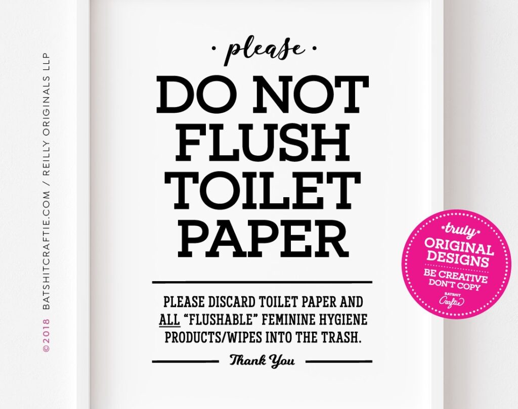 PRINTABLE Do Not Flush Toilet Paper Or Flushable Items Sign Etsy Schweiz