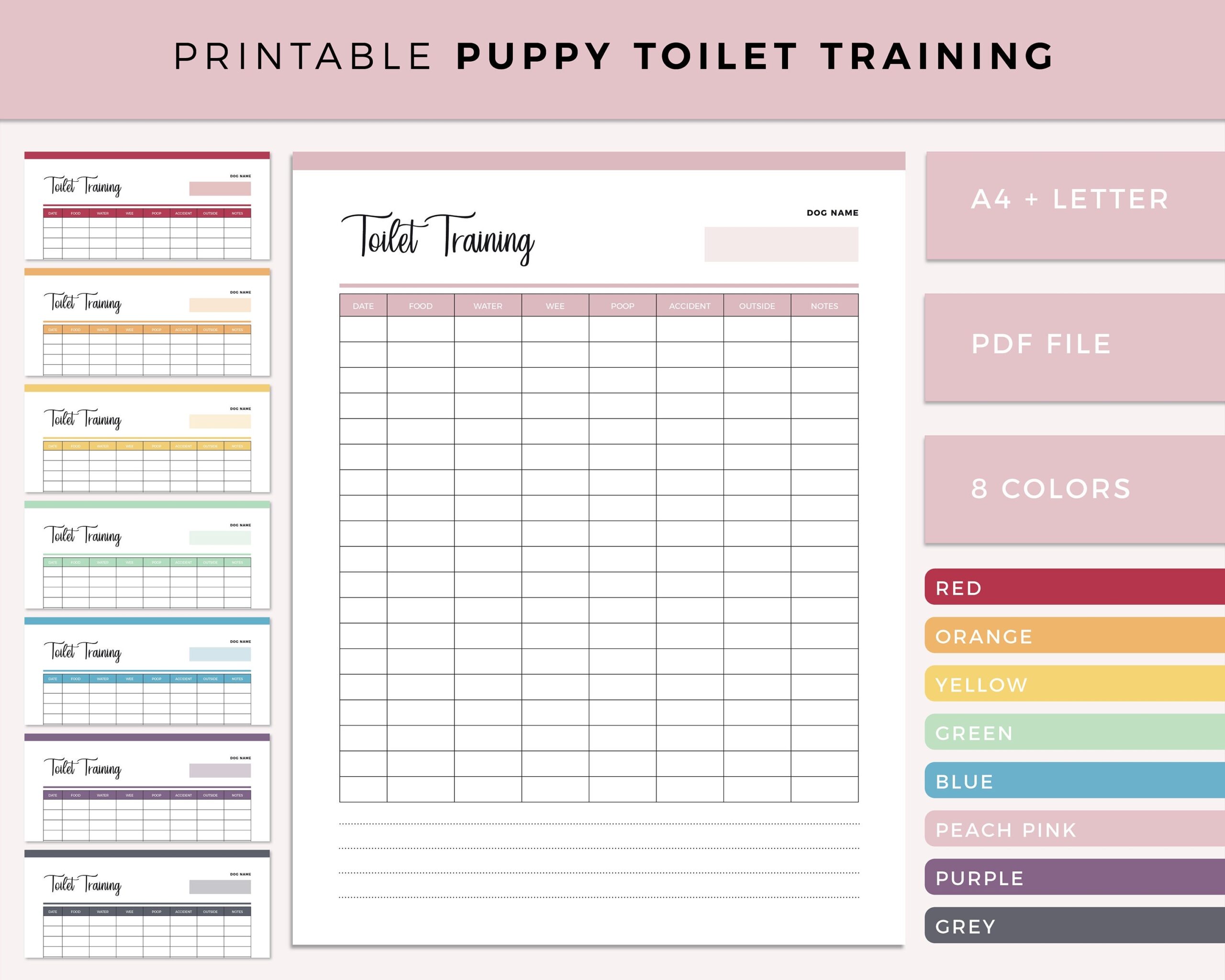 Printable Dog Potty Training Log Puppy Toilet Training Etsy de