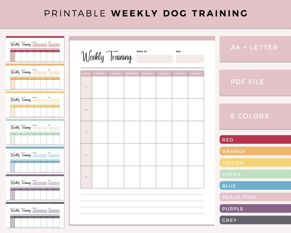 Printable Dog Training Schedule Puppy Training Planner Etsy sterreich