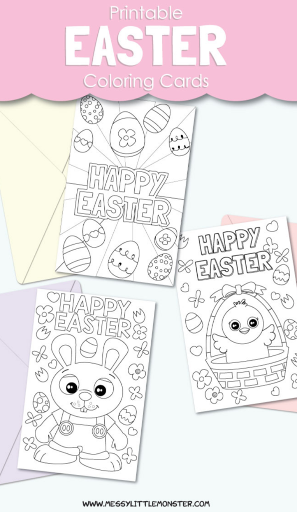 Printable Easter Cards To Colour Messy Little Monster