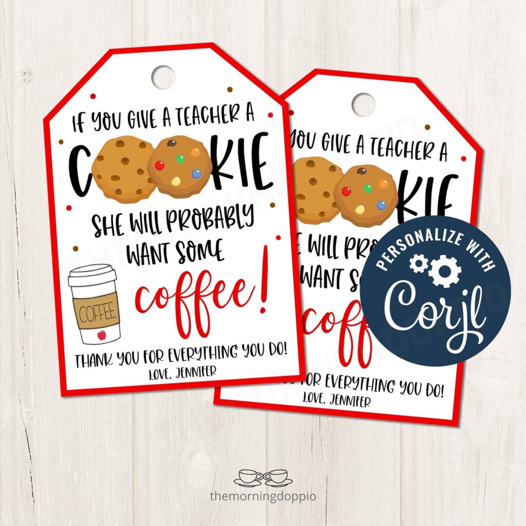 Printable Editable If You Give A Teacher A Cookie She He Will Etsy de