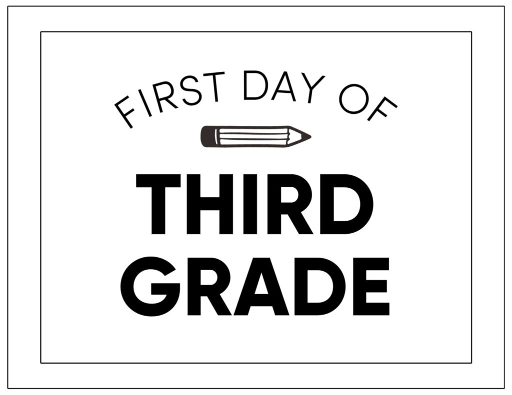 Printable First Day Of School Signs Paper Trail Design