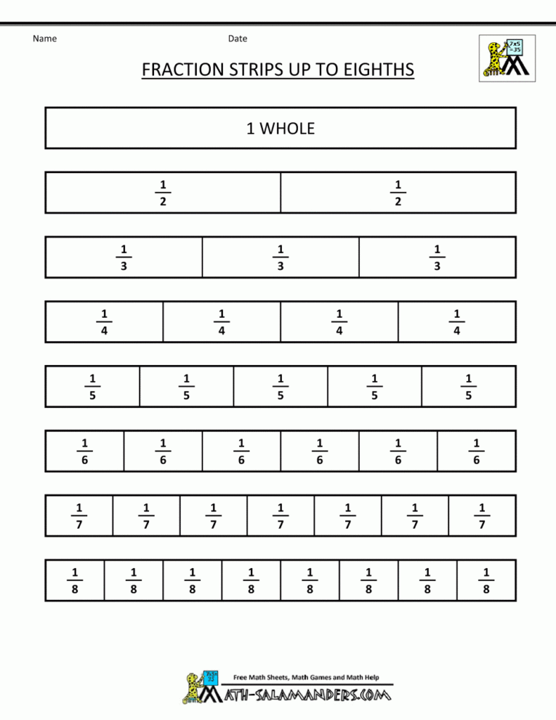 Free Printable Fraction Strips Free Printable Templates