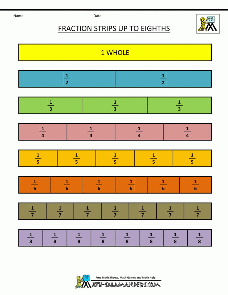 Free Printable Fraction Strips Free Printable Templates