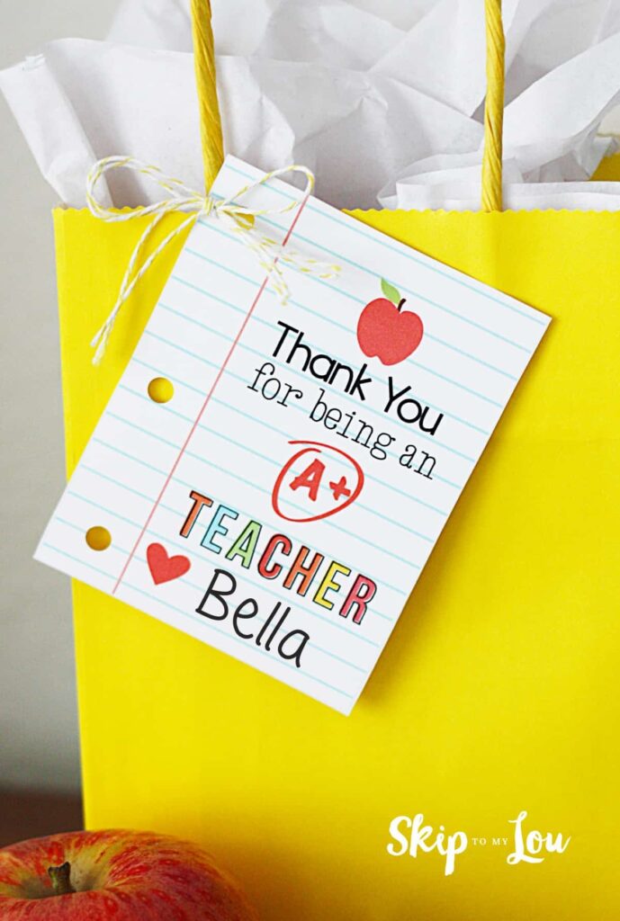 Printable Gift Tags teacher Gifts 