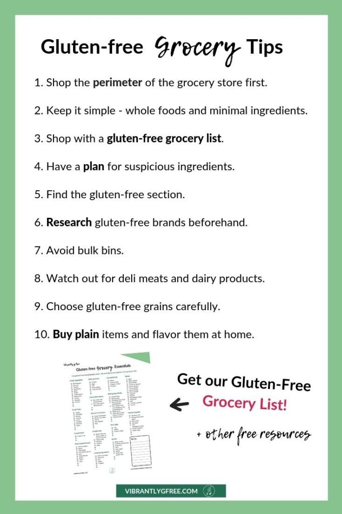 Printable Gluten Free Grocery List 10 Tips Vibrantly G Free