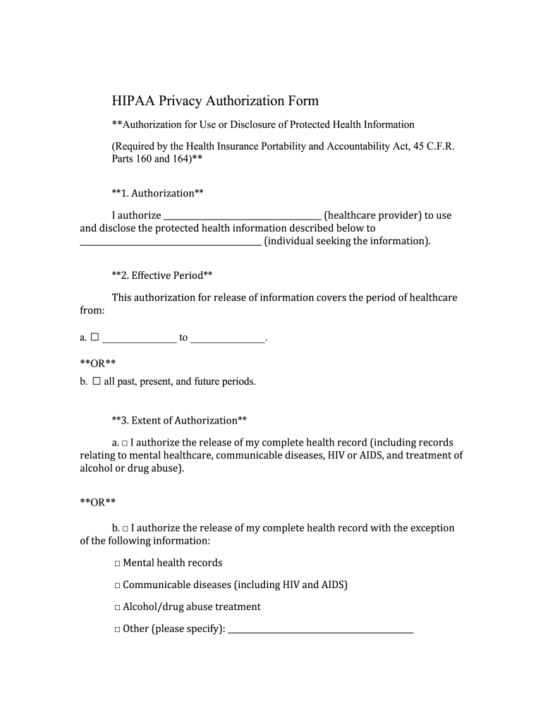 Printable Hipaa Forms Fill Online Printable Fillable Blank PdfFiller