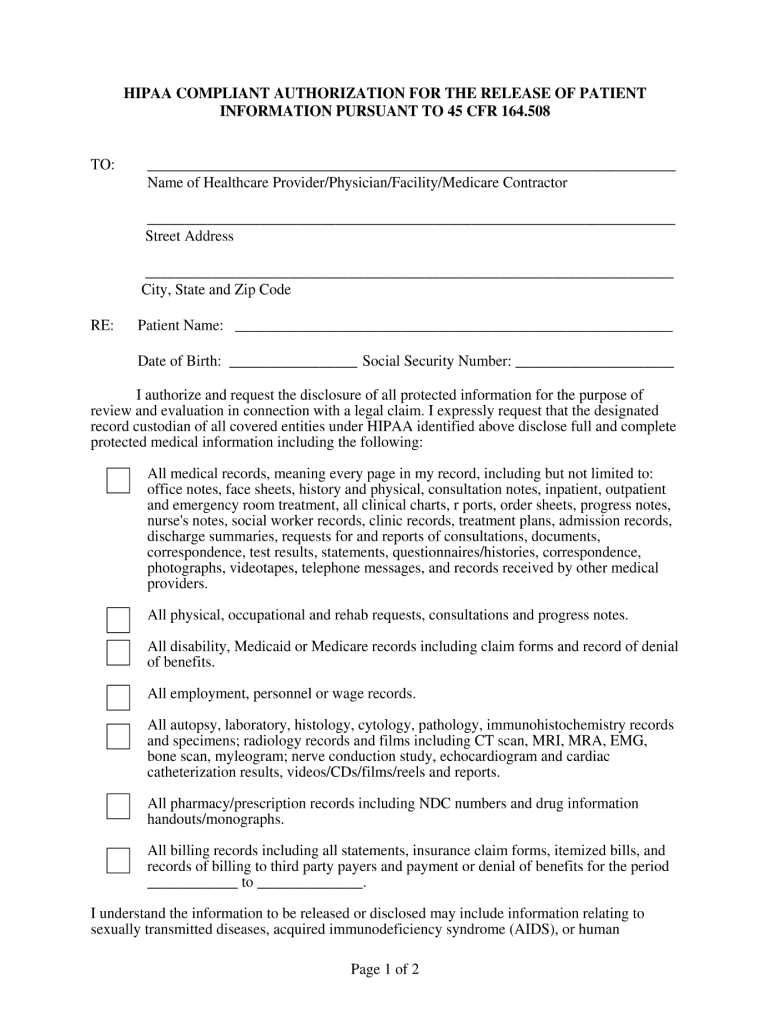 Printable Hipaa Forms Fill Online Printable Fillable Blank PdfFiller