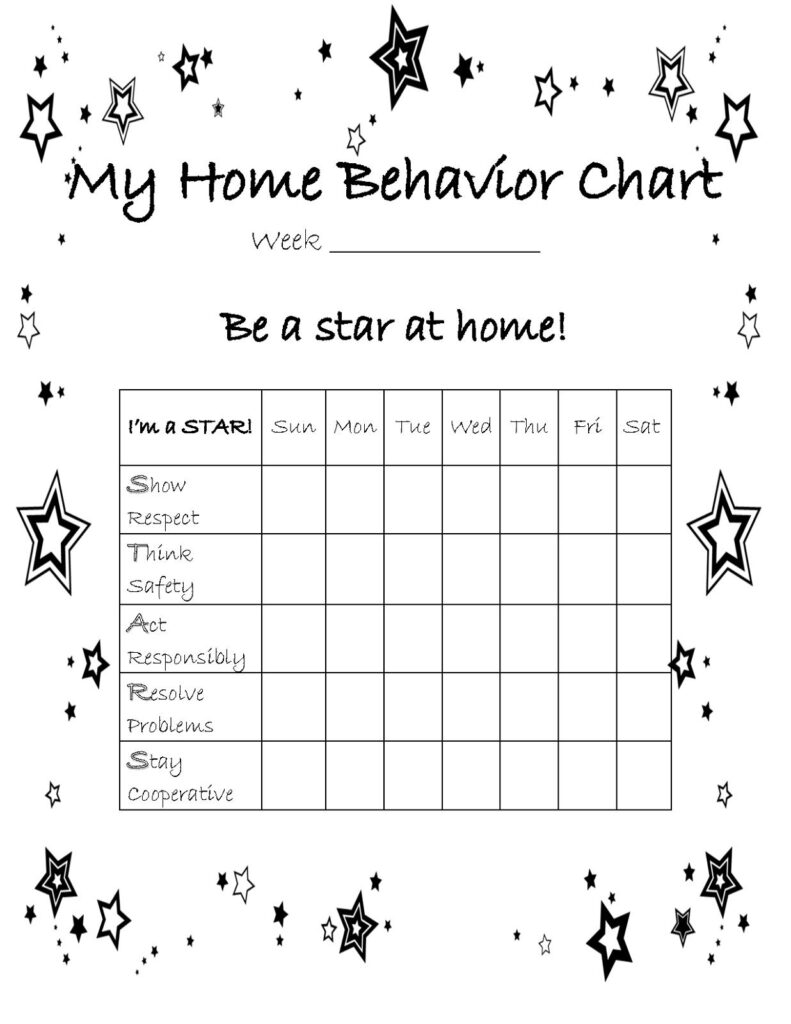 Printable Home Behavior Reward Chart K5 Worksheets Home Behavior Charts Free Printable Behavior Chart Behavior Chart Preschool