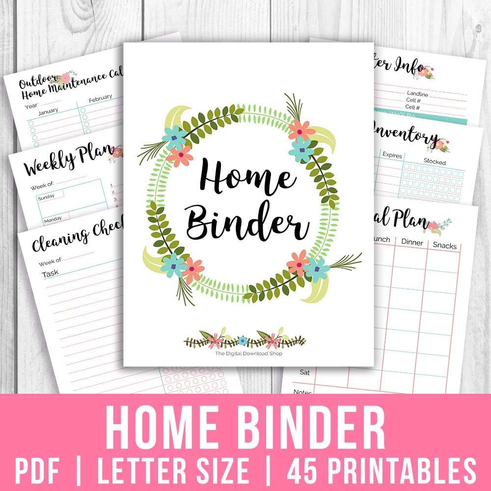 Printable Home Management Binder Floral A Cultivated Nest