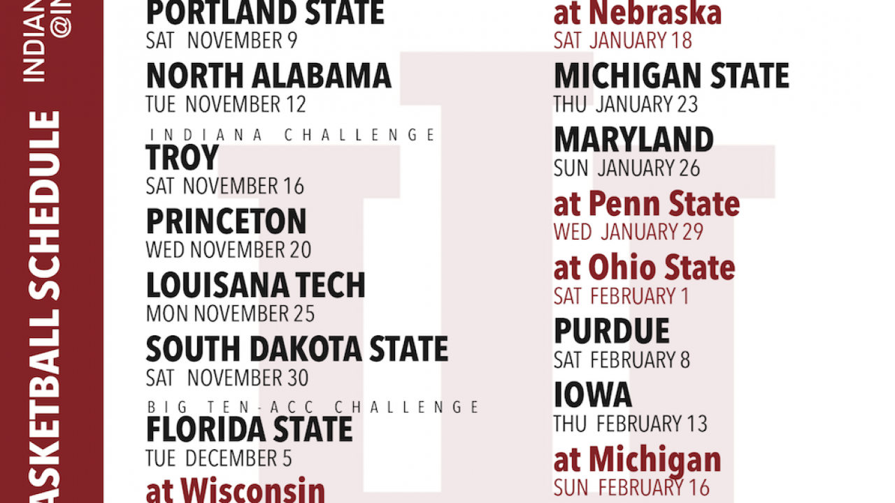 Iu Basketball Schedule Printable