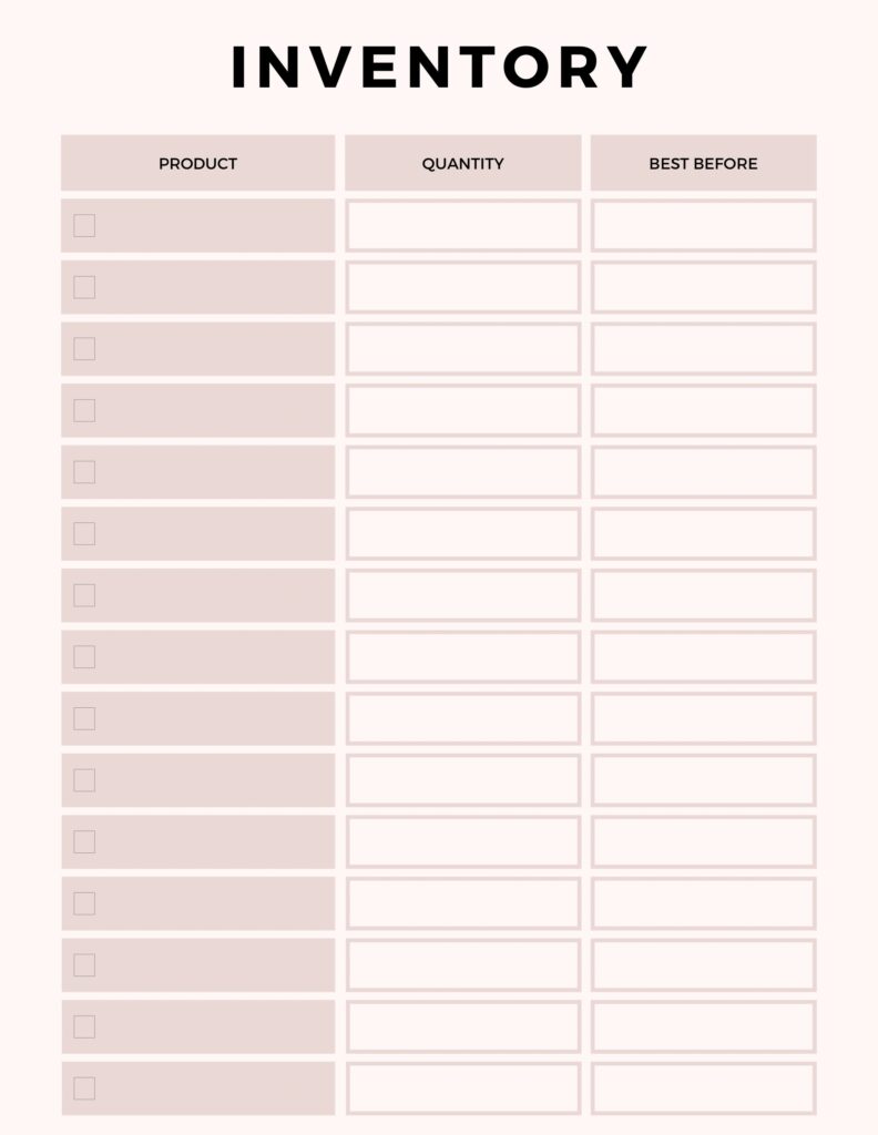 Printable Inventory Management Form Inventory Sheet Etsy