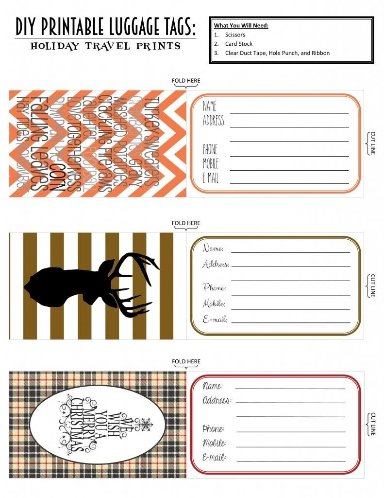 Printable Luggage Tags Holiday Travel Edition Projects To Try With Regard To Luggage Label Template Fr Luggage Tag Template Luggage Tags Printable Luggage Tags