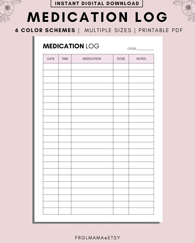 Printable Medication Tracker Monthly Medication Tracker Etsy de