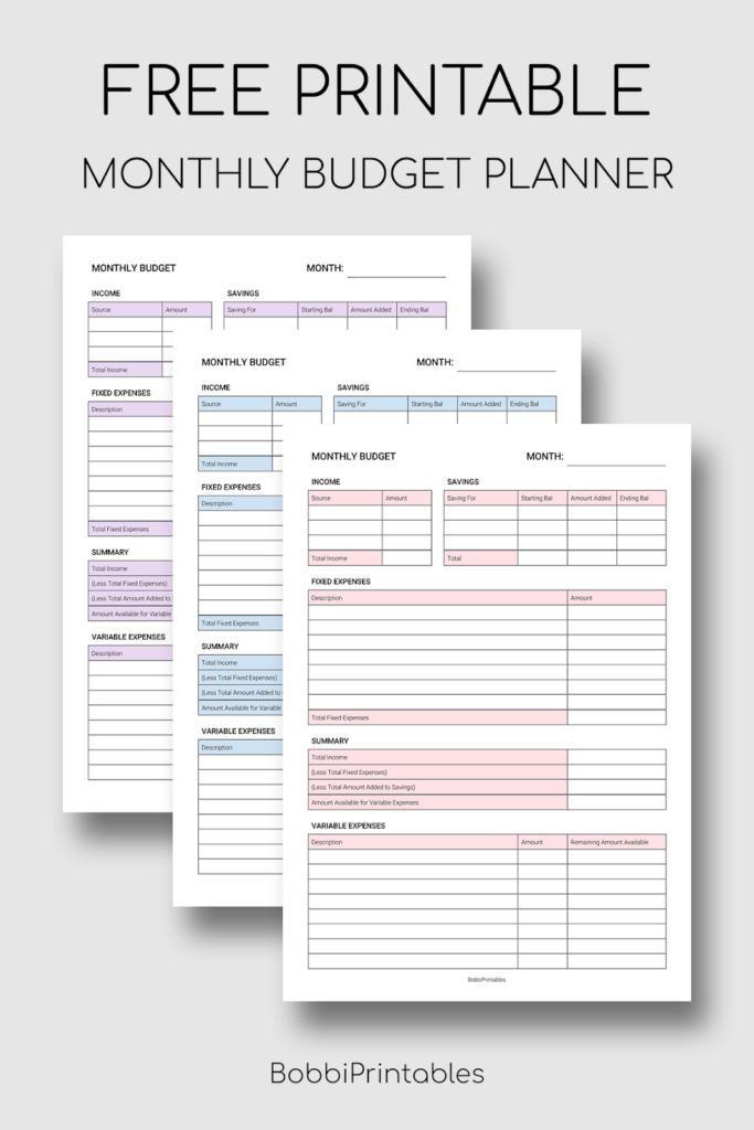 Budget Sheet Free Printable