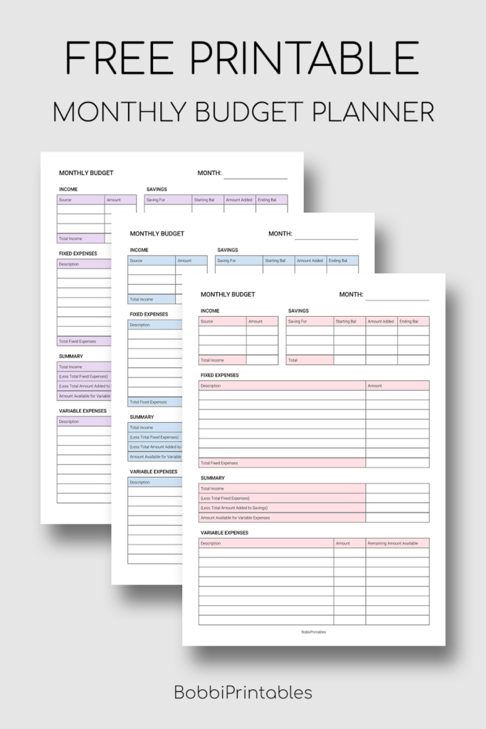 Free Printable Budget Sheets