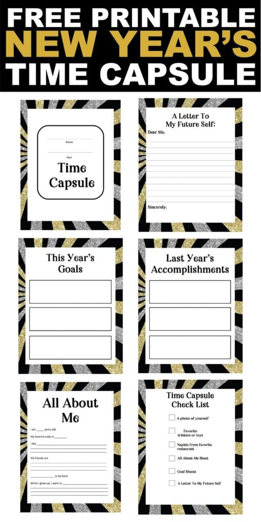 Printable New Year s Eve Time Capsule Activity Time Capsule Time Capsule Kids New Years Activities