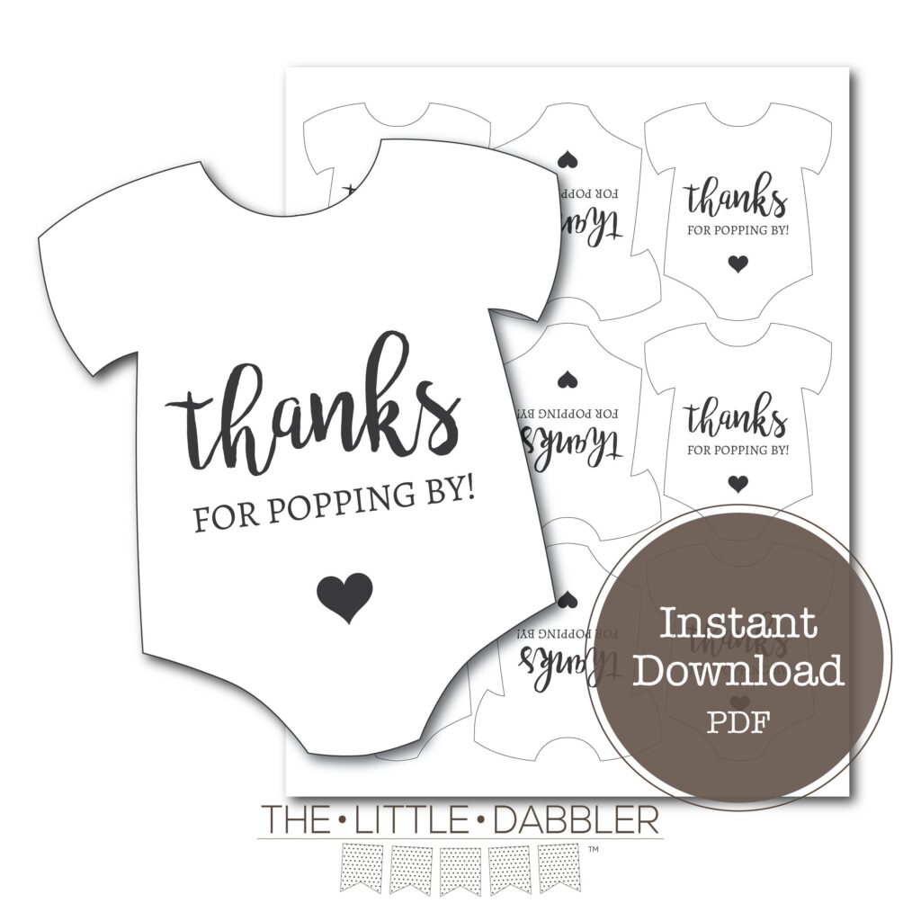 Printable Onesie Tags Thanks For Popping By Popcorn Baby Etsy de