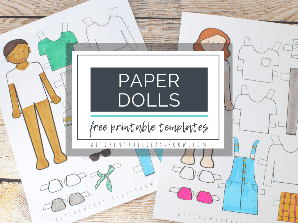 Printable Paper Doll Templates Color And Play The Kitchen Table Classroom