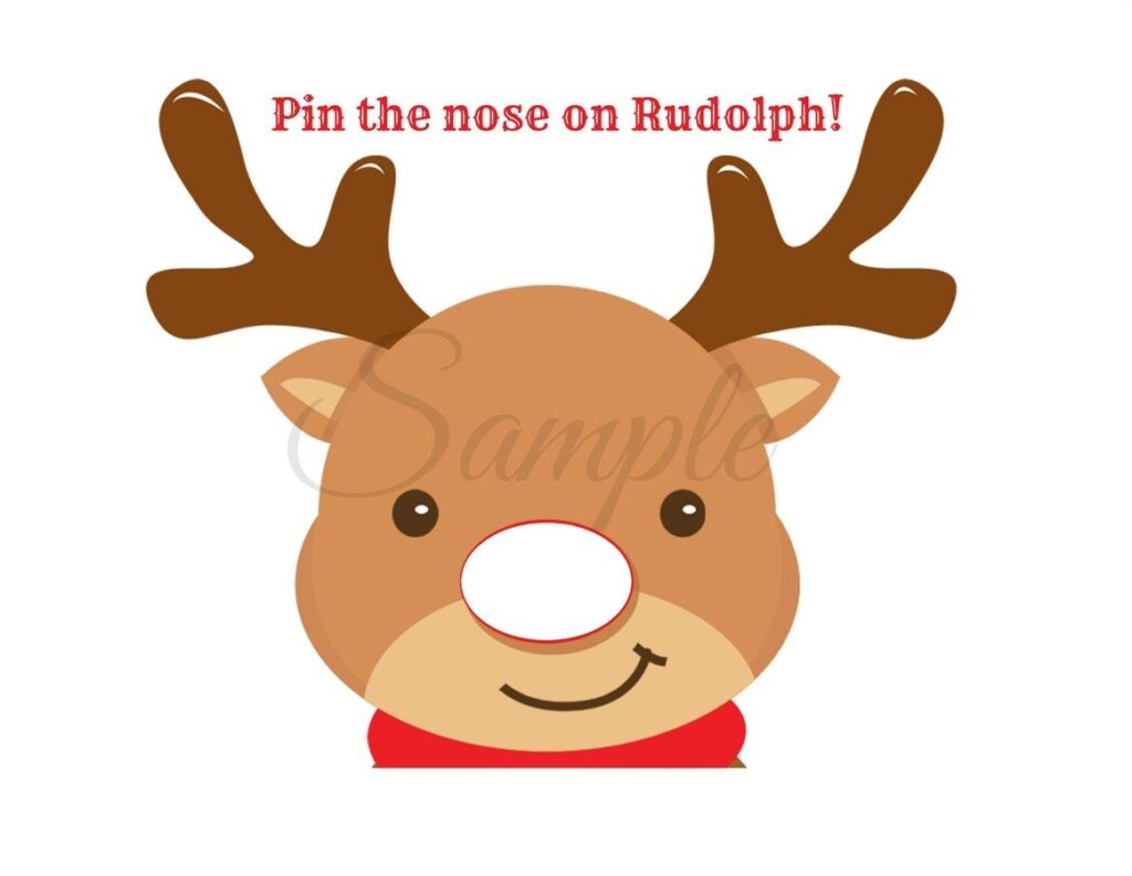 Pin The Nose On Rudolph Printable Free