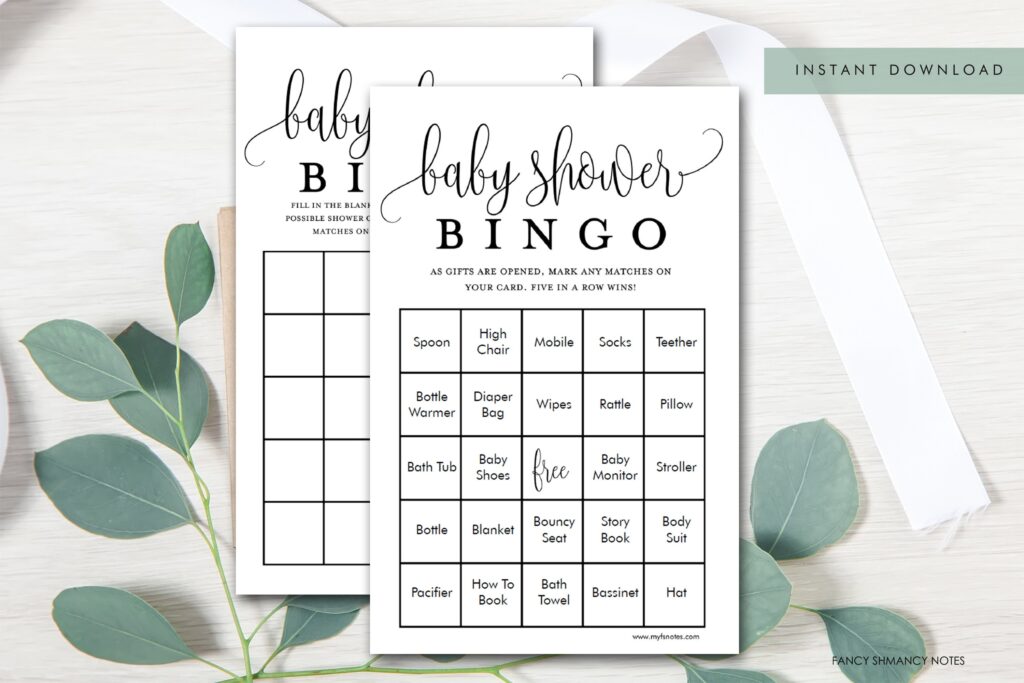 Printable Prefilled Baby Shower Bingo Game 50 Unique Cards Etsy