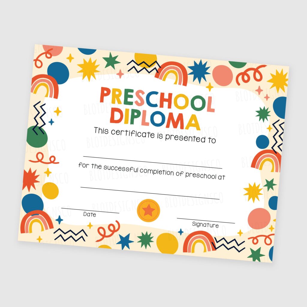 Printable Preschool Graduation Editable Diploma Customizable Etsy sterreich