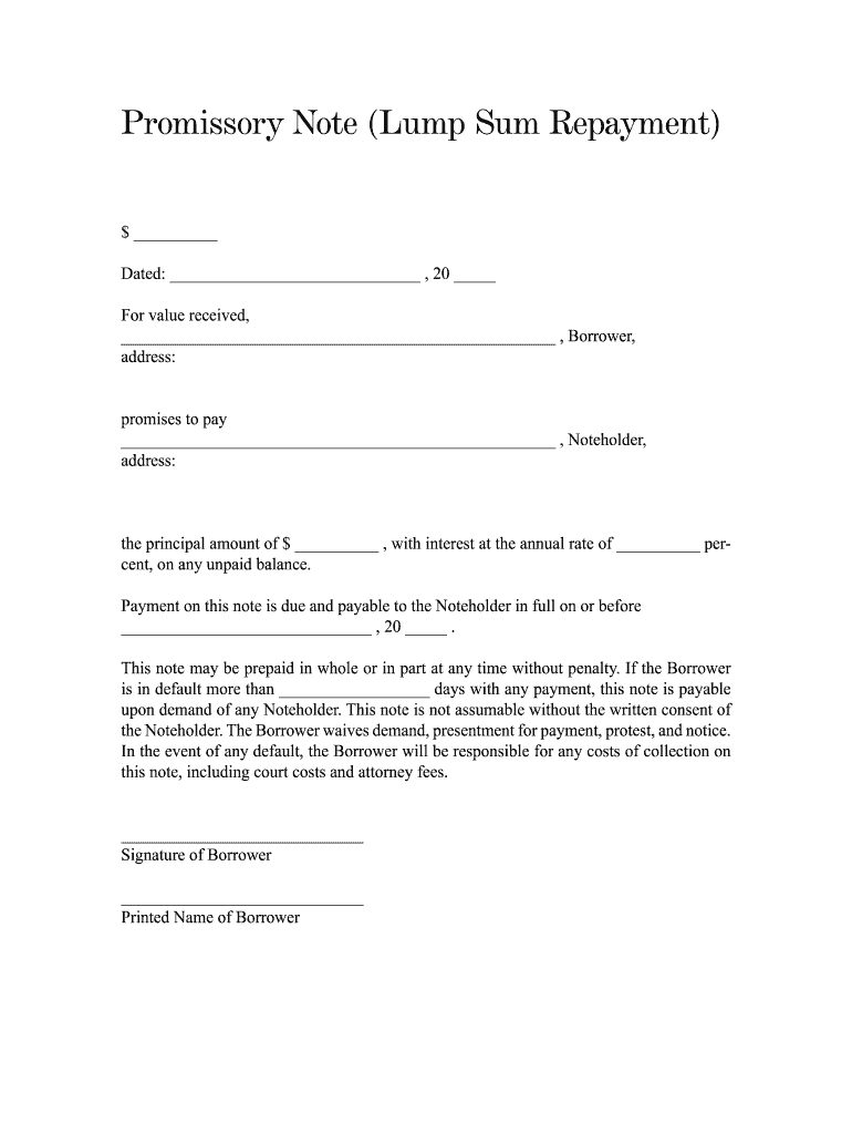 Printable Promissory Note Pdf Fill Online Printable Fillable Blank PdfFiller